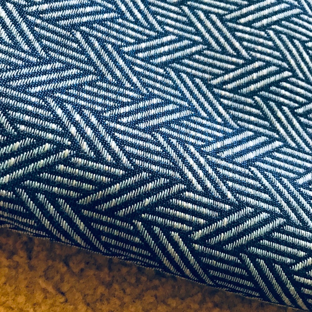 Blue patterned upholstery fabric (about 5 yards total with 2 pieces)
